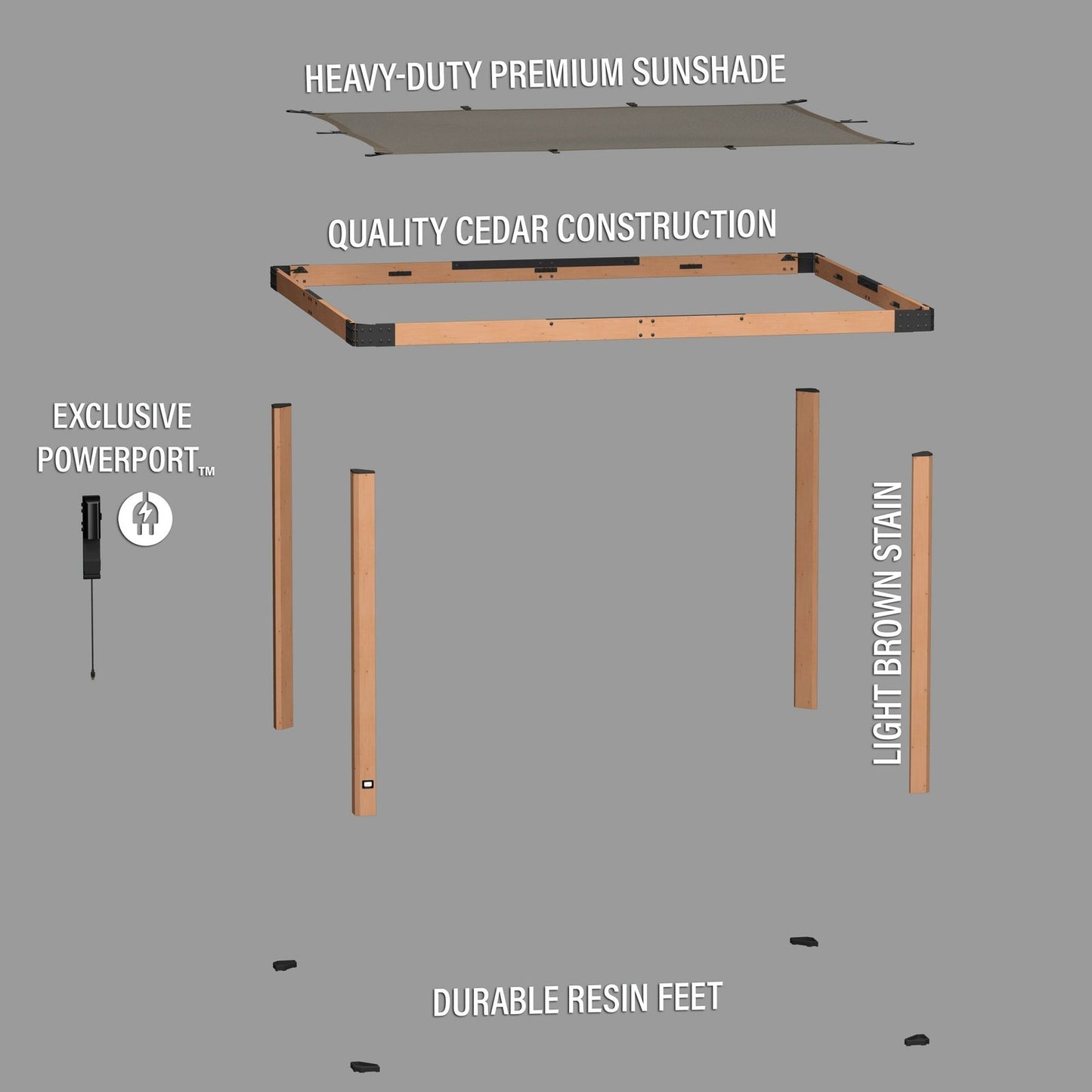 12×10 Brendan Sail Shade Pergola