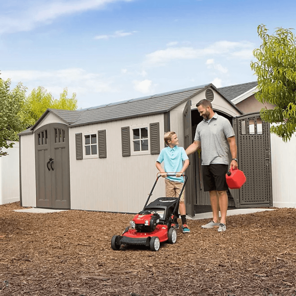 Lifetime 60213 17.5 ft. × 8 ft. Dual-Entry Outdoor Storage Shed