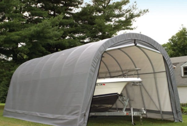 ShelterLogic ShelterCoat 15 ft. × 28 ft. × 12 ft. Round Gray Shelter