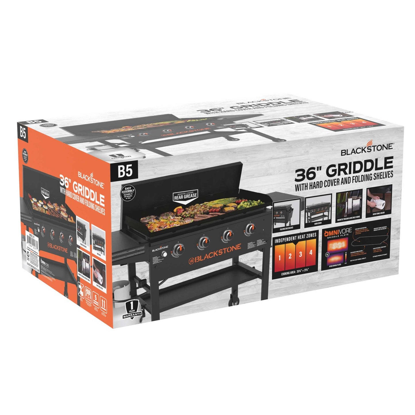 Blackstone Original 4-Burner 36" Propane Omnivore Griddle with Hard Cover