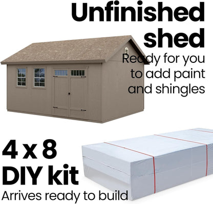 Handy Home Products Scarsdale 12 ft. × 16 ft. DIY Wood Storage Shed with Floor