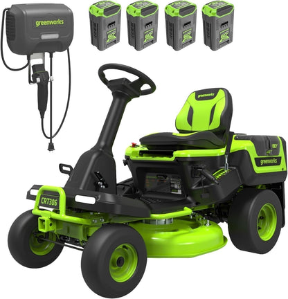 Greenworks 60V 30 in. CrossoverT Riding Lawn Tractor with 4 × 8.0Ah Batteries