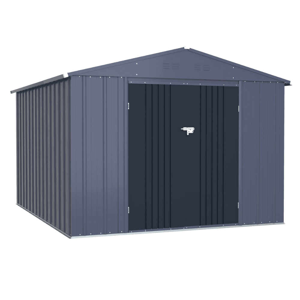 VEIKOUS 8 ft. × 12 ft. Outdoor Metal Storage Shed with Lockable Door and Vents