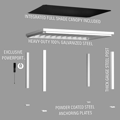 14×10 Windham Modern Steel Pergola With Sail Shade Soft Canopy
