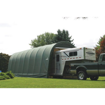 ShelterLogic ShelterCoat 15 ft. × 28 ft. × 12 ft. Round Gray Shelter