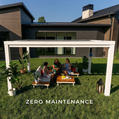 14×12 Windham Modern Steel Pergola With Sail Shade Soft Canopy