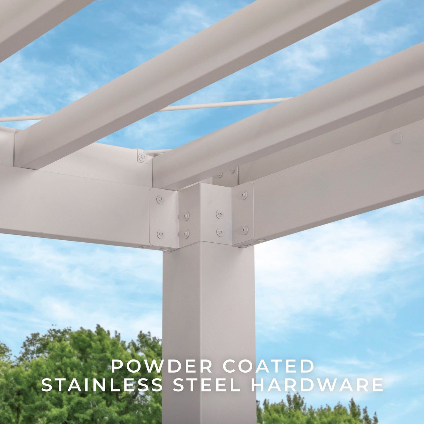 14×12 Windham Modern Steel Pergola With Sail Shade Soft Canopy