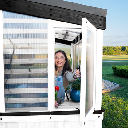 9×6 Willow Greenhouse –    Pre-Stained & Sealed White