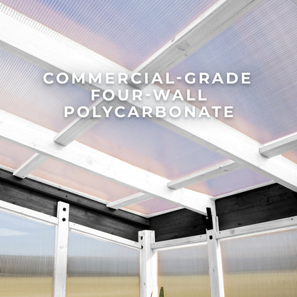 9×6 Willow Greenhouse –    Pre-Stained & Sealed White
