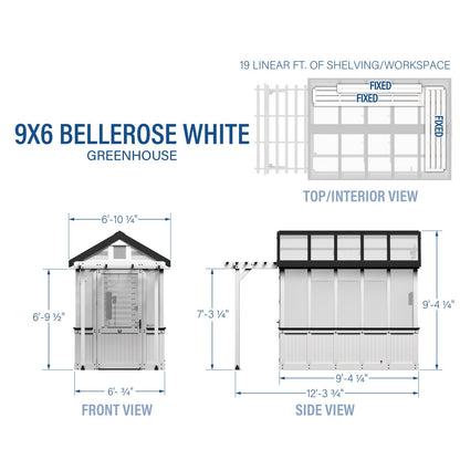 9×6 White Bellerose Greenhouse