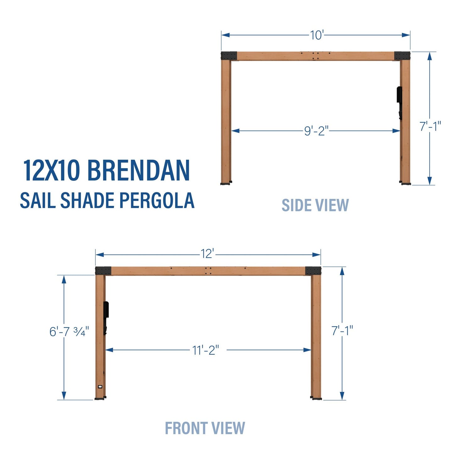 12×10 Brendan Sail Shade Pergola
