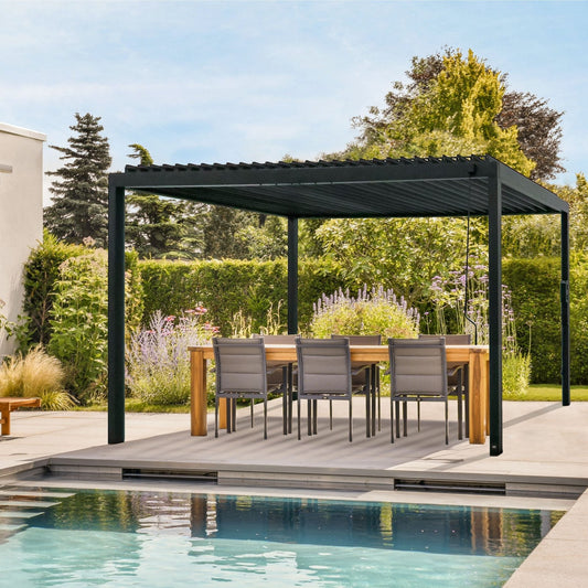 16×10 Sarasota Steel Louvered Pergola