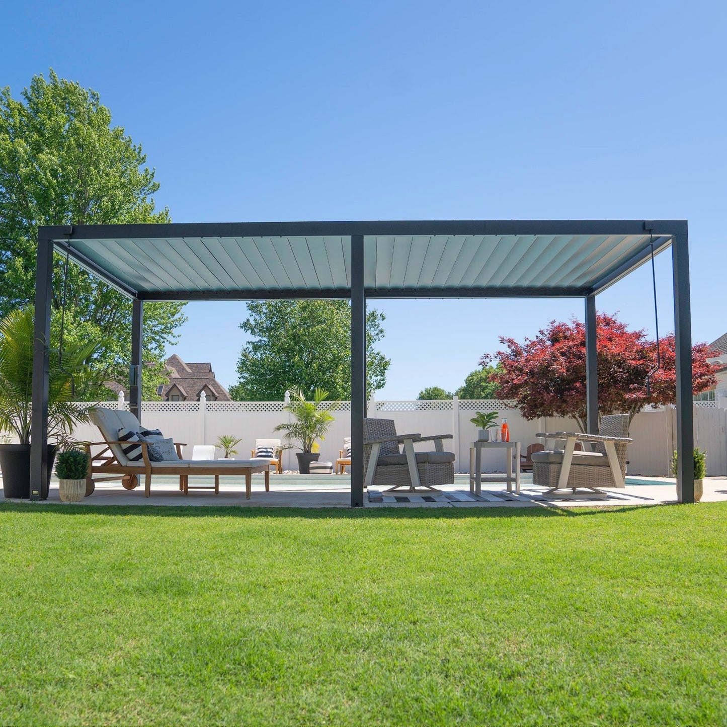 20×10 Sarasota Steel Louvered Pergola