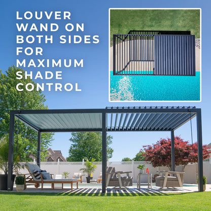 20×10 Sarasota Steel Louvered Pergola