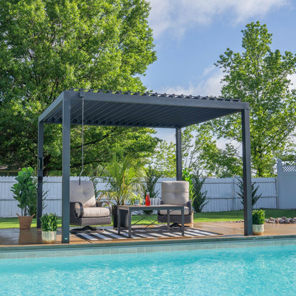 12×10 Sarasota Steel Louvered Pergola
