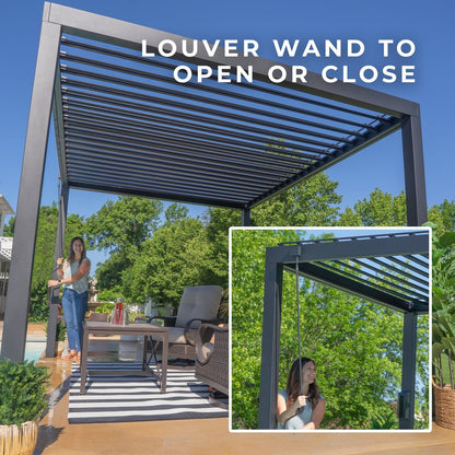 12×10 Sarasota Steel Louvered Pergola
