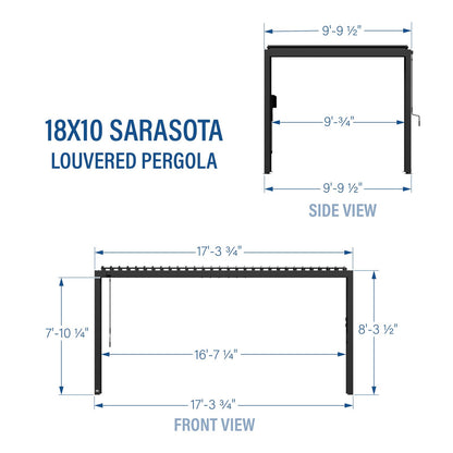 18×10 Sarasota Steel Louvered Pergola