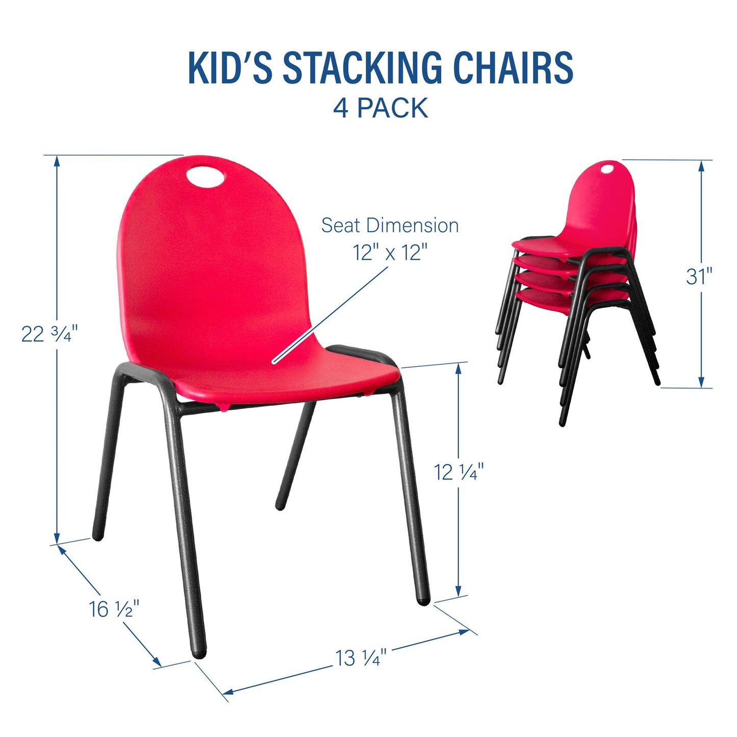 Kid’s Stacking Chairs-4 Pack