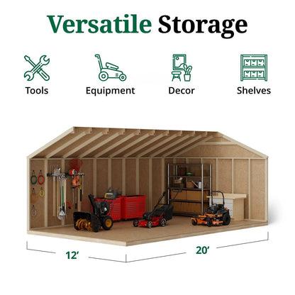 Little Cottage Co. Value Gable 12 ft. × 20 ft. Outdoor Wood Storage Shed Precut Kit