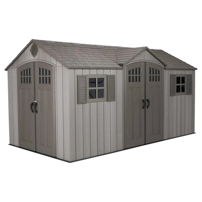 Lifetime 60318 15 ft. × 8 ft. Dual-Entry Outdoor Storage Shed