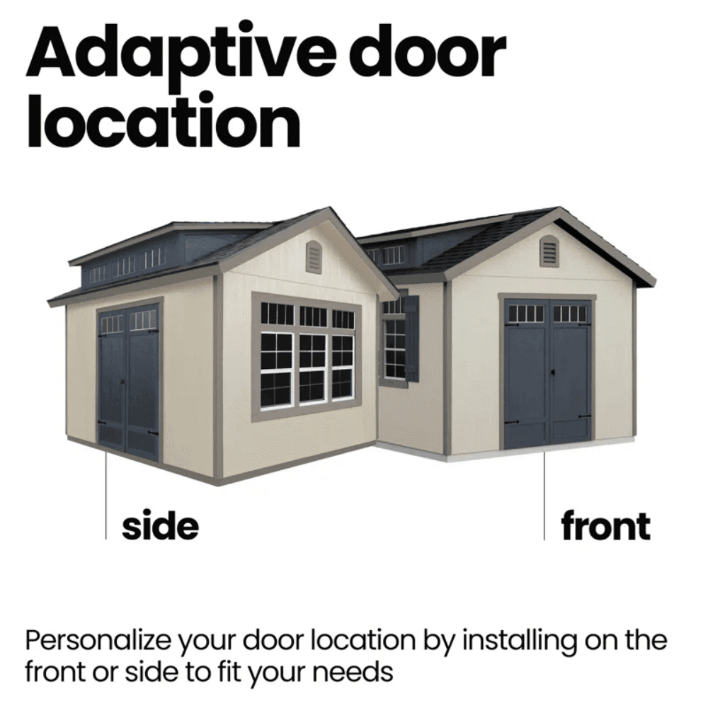Handy Home Products Windemere 10 ft. × 12 ft. Wood Storage Shed with Floor