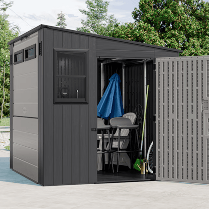 Suncast BMCB8700D 8 ft. × 7 ft. Cabana Entertainment Shed