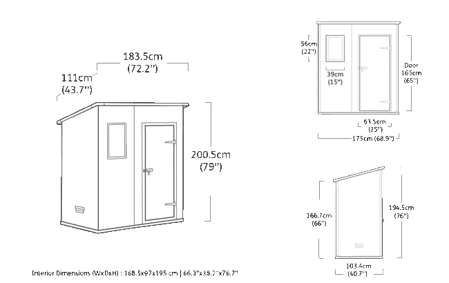 Keter Manor Outdoor Pent Single Door Garden Storage Shed 6 x 4ft Beige Brown Wood Effect Fade Free All Weather Resistant Safe And Secure Zero Maintenance 15 year Warranty