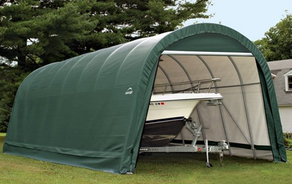 ShelterLogic ShelterCoat 15 ft. × 28 ft. × 12 ft. Round Gray Shelter