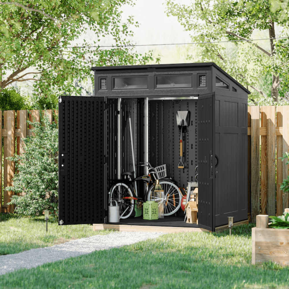 Suncast Modernist 6 ft. × 5 ft. Storage Shed with Tool Hook