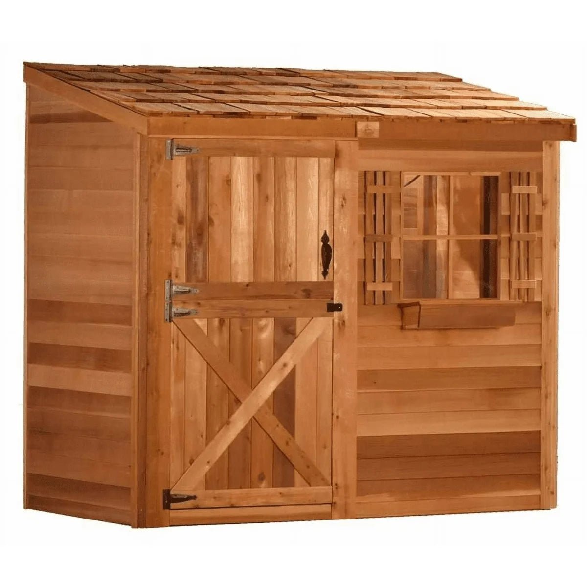 Cedarshed Bayside 8 ft. × 4 ft. Lean-To Cedar Storage Shed with Double Door