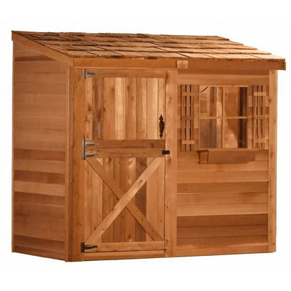 Cedarshed Bayside 8 ft. × 4 ft. Lean-To Cedar Storage Shed with Double Door