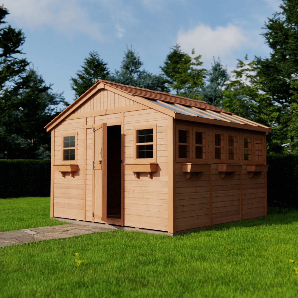 Outdoor Living Today 12 × 12 Western Red Cedar Sunshed Garden Shed