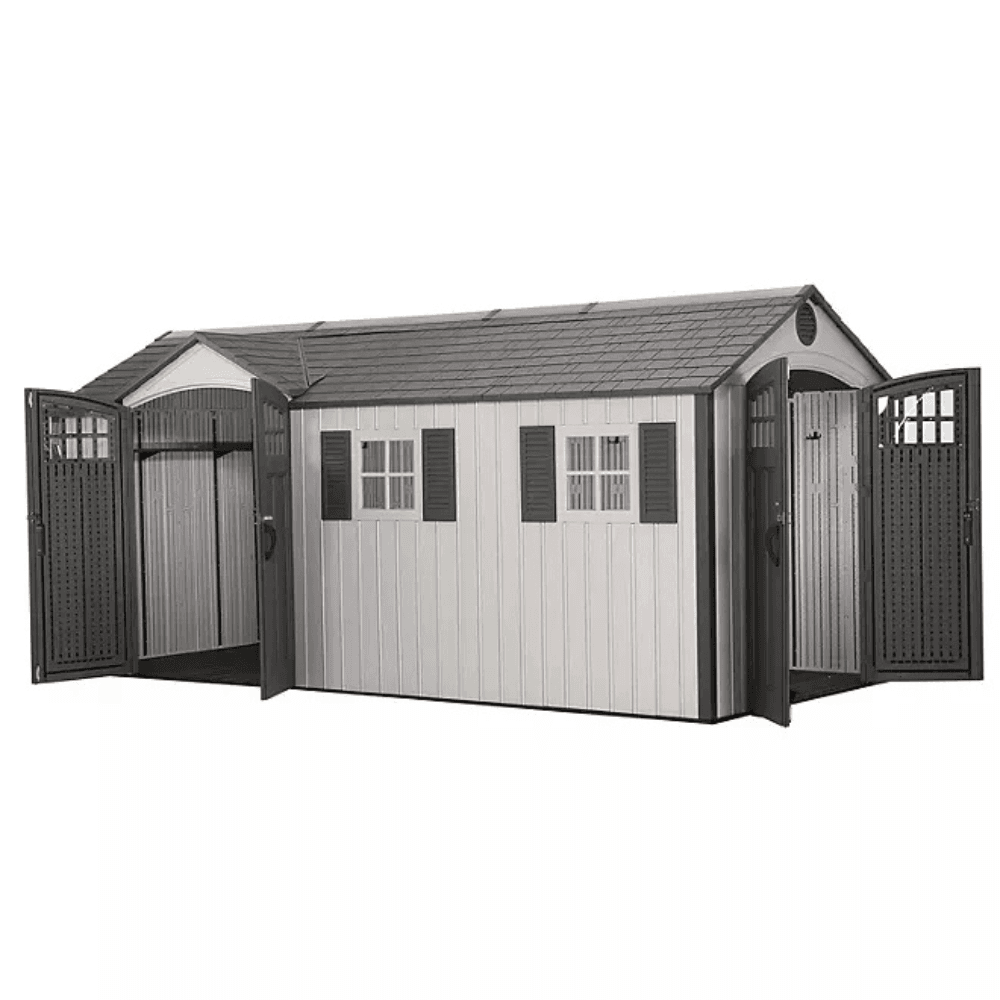 Lifetime 60213 17.5 ft. × 8 ft. Dual-Entry Outdoor Storage Shed