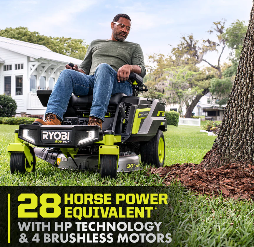 RYOBI 80V HP Brushless 30 in. Zero-Turn Mower with (2) 80V 10Ah Batteries and Charger