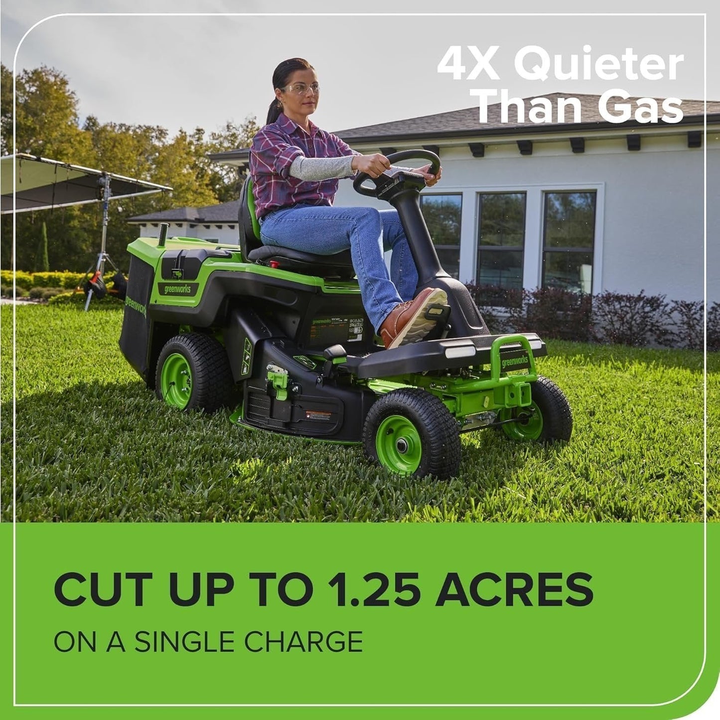 Greenworks 60V 30 in. CrossoverT Riding Lawn Tractor with 4 × 8.0Ah Batteries