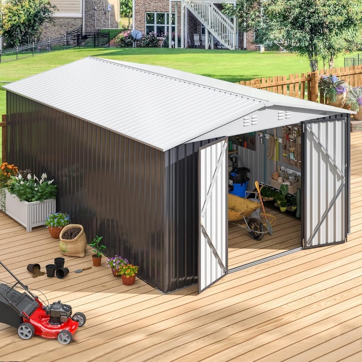 Patiowell 10 ft. × 12 ft. Metal Outdoor Storage Shed