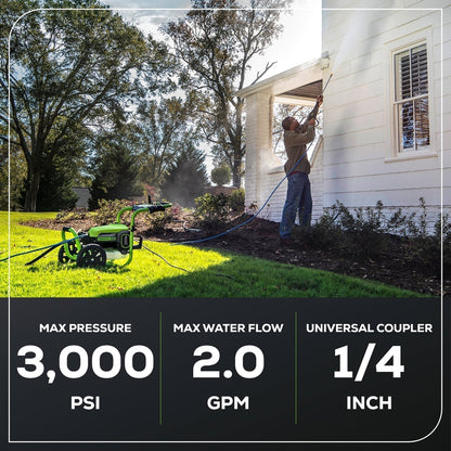 3000 PSI Pressure Washer w/ 24V 600-PSI Cordless Power Cleaner Combo Kit