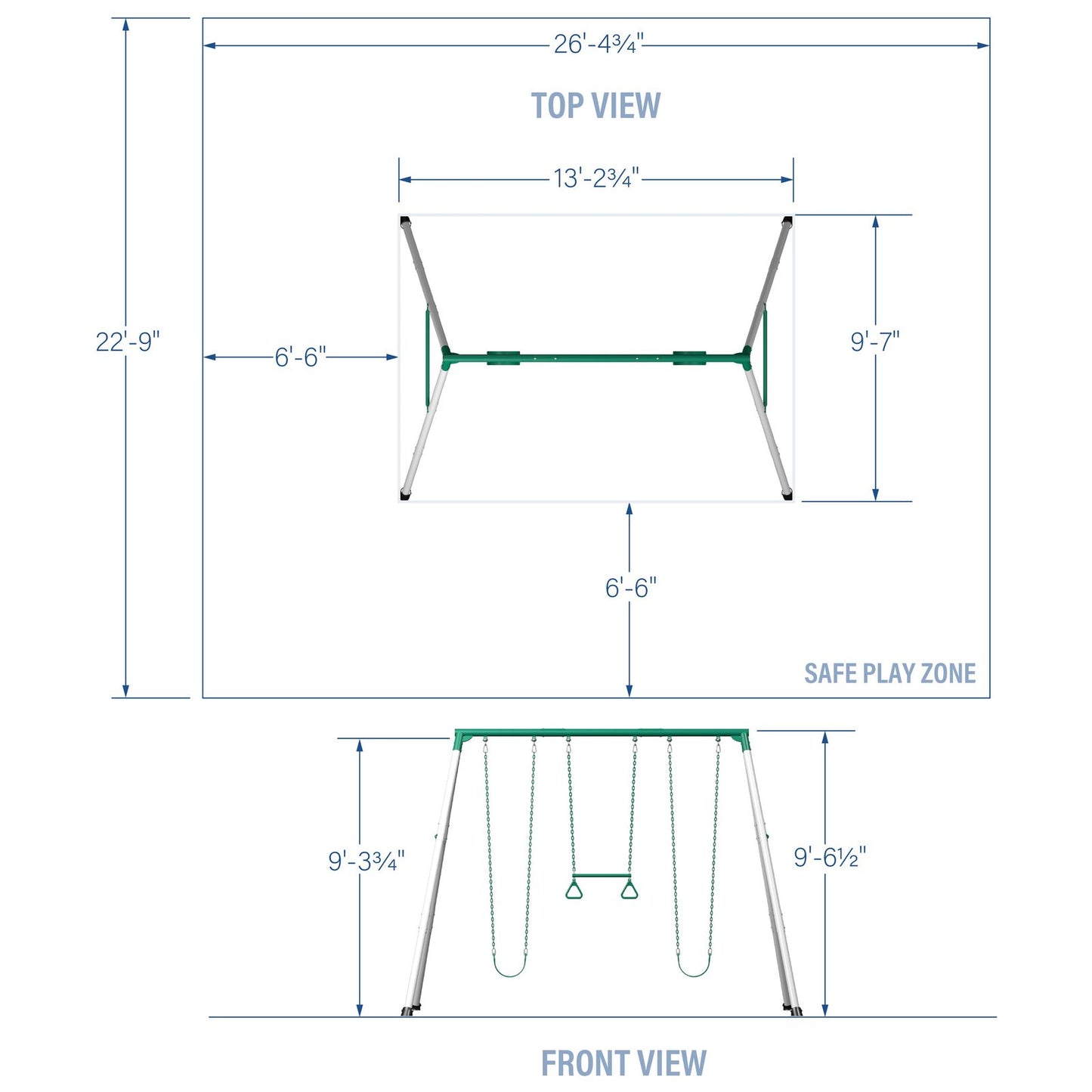 Big Brutus Heavy-Duty Metal A-Frame Swing Set