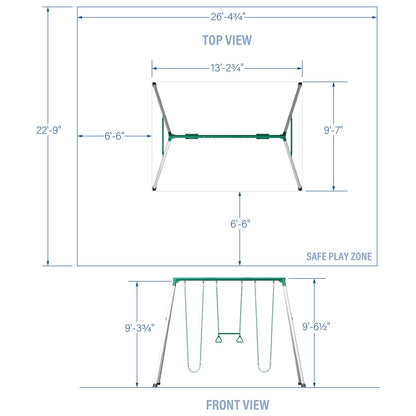 Big Brutus Heavy-Duty Metal A-Frame Swing Set