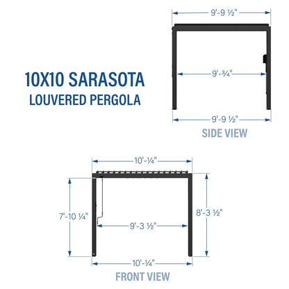 10×10 Sarasota Steel Louvered Pergola