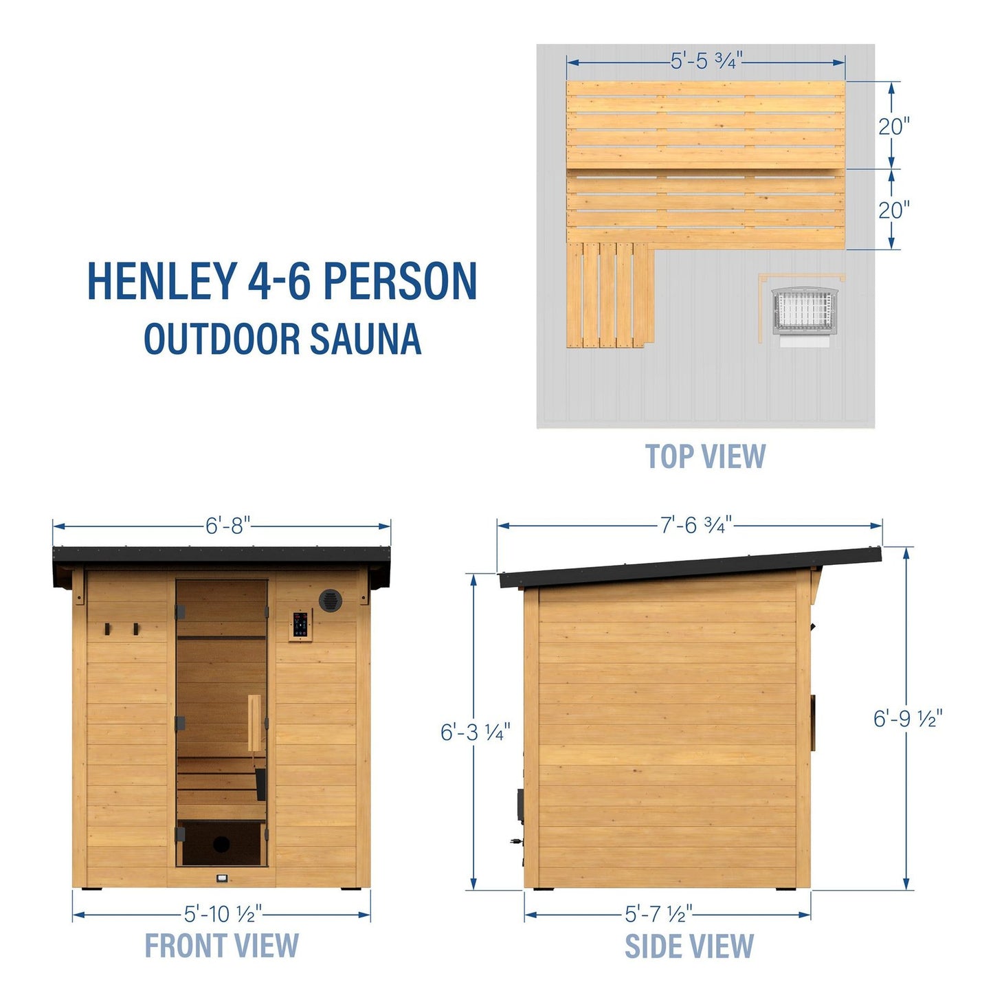 Henley Outdoor Cabin Sauna – 4-6 Person