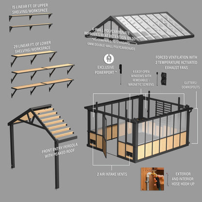 14×12 Larkspur Metal Greenhouse