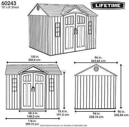 Lifetime 60243 10 ft. × 8 ft. Side-Entry Outdoor Storage Shed