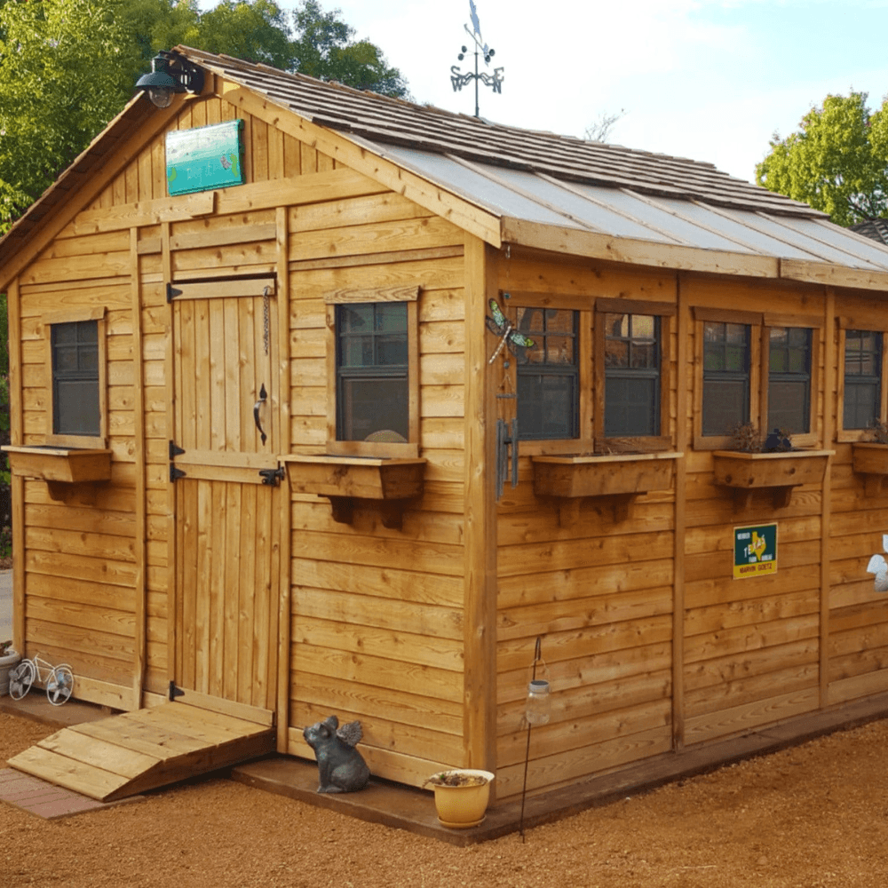 Outdoor Living Today 12 × 12 Western Red Cedar Sunshed Garden Shed