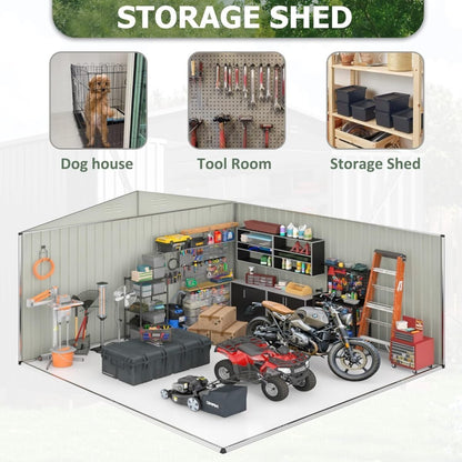 Patiowell 10 ft. × 12 ft. Metal Outdoor Storage Shed