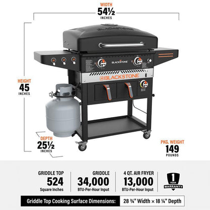 Blackstone 1962 Patio 28" Griddle Station with Airfryer