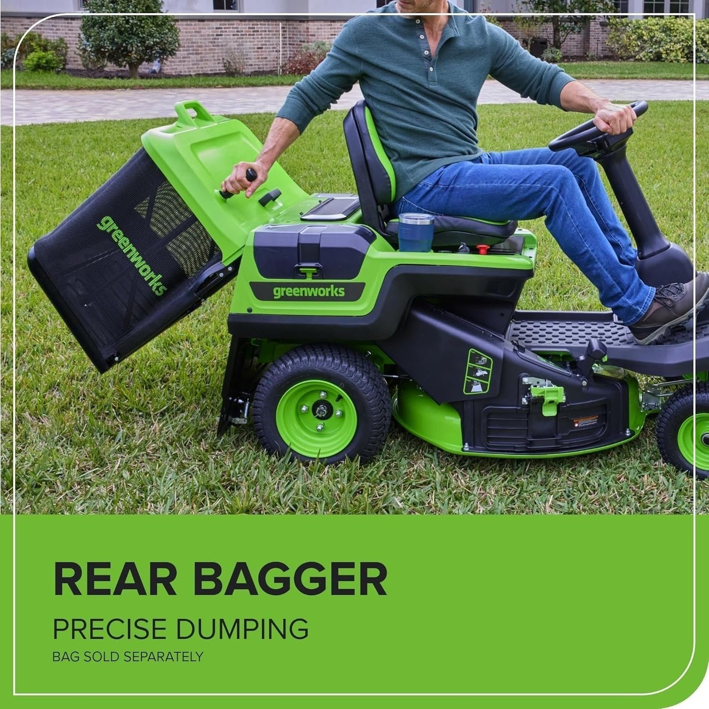 Greenworks 60V 30 in. CrossoverT Riding Lawn Tractor with 4 × 8.0Ah Batteries