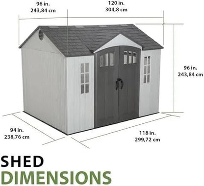 Lifetime 60243 10 ft. × 8 ft. Side-Entry Outdoor Storage Shed