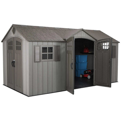Lifetime 60318 15 ft. × 8 ft. Dual-Entry Outdoor Storage Shed