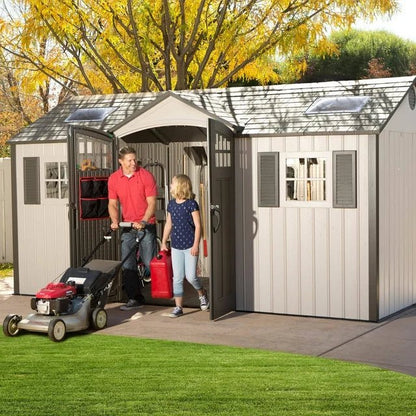 Lifetime 60138 15 ft. × 8 ft. Side-Entry Outdoor Storage Shed